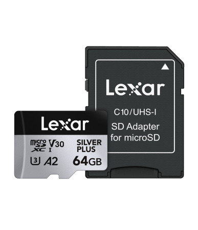 Karta pamięci Lexar High-Performance Silver Plus microSDXC 64GB + adapter