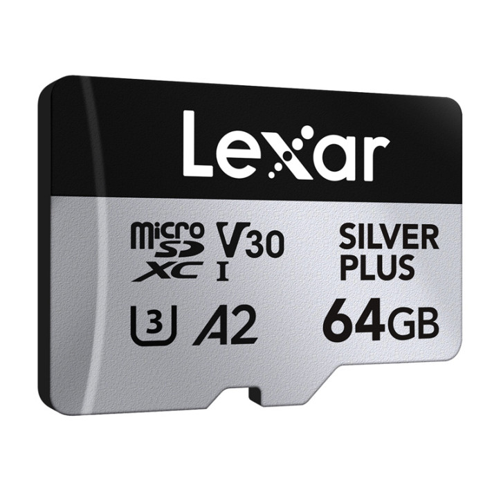 Lexar High-Performance Silver Plus microSDXC 64GB con Adattatore Lexar High-Performance Silver Plus microSDXC 64GB con Adattatore