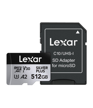 Karta pamięci Lexar High-Performance Silver Plus microSDXC 512GB + adapter