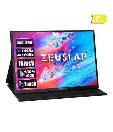 ZEUSLAP P16KT Monitor Portatile 16" 2.5K 144Hz Touchscreen