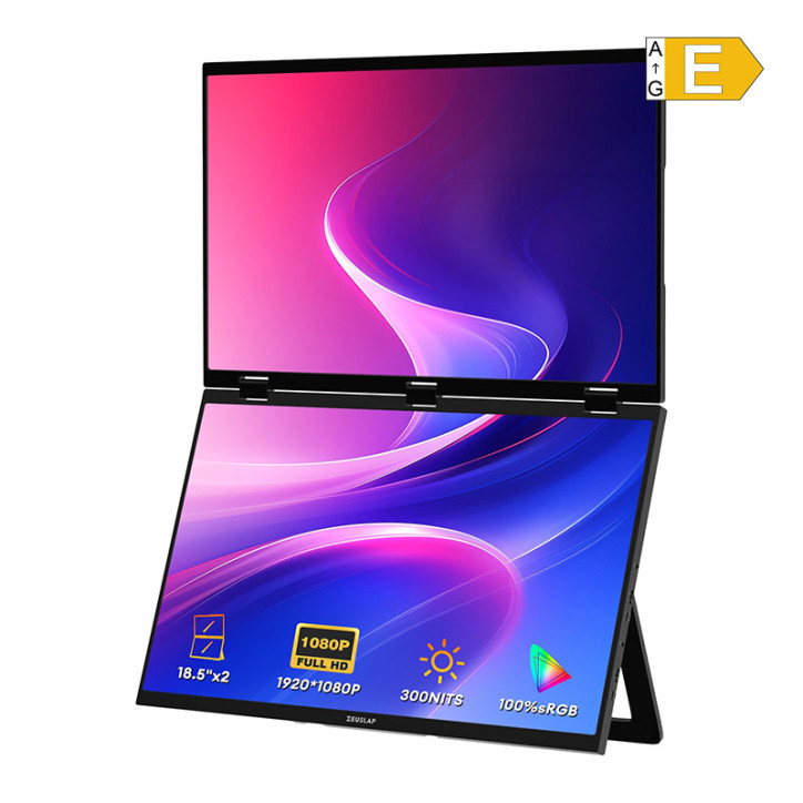 Zeuslap Z18W Monitor Portatile Doppio 18.5" FHD 120Hz