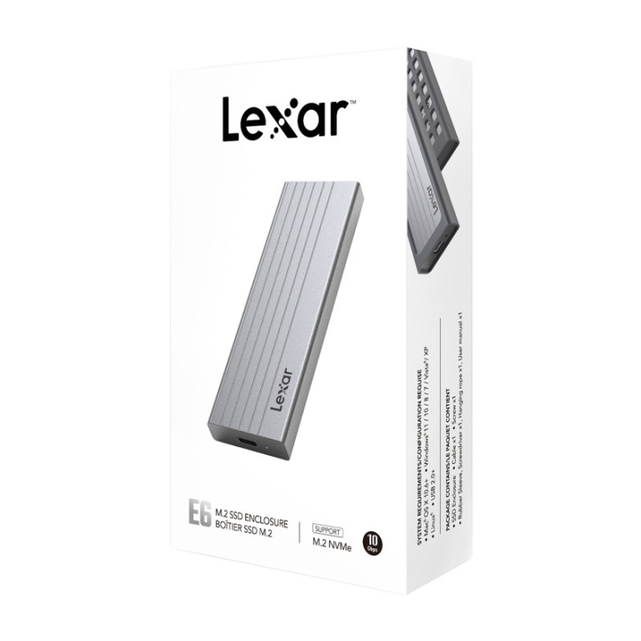 Lexar LPAE06N-RNBNG Custodia SSD M.2 NVMe USB 3.2 Gen 2 Argento