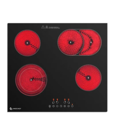AMZCHEF Piano Cottura in Ceramica 4 Fuochi CE-T-72CB4xyP200-LBH
