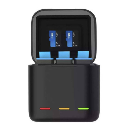 Telesin Caricatore a 3 slot con 3 Batterie per GoPro Hero 12/11/10/9