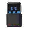 Telesin Caricatore a 3 slot con 3 Batterie per GoPro Hero 12/11/10/9
