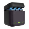 Telesin Caricatore a 3 slot con 3 Batterie per GoPro Hero 12/11/10/9