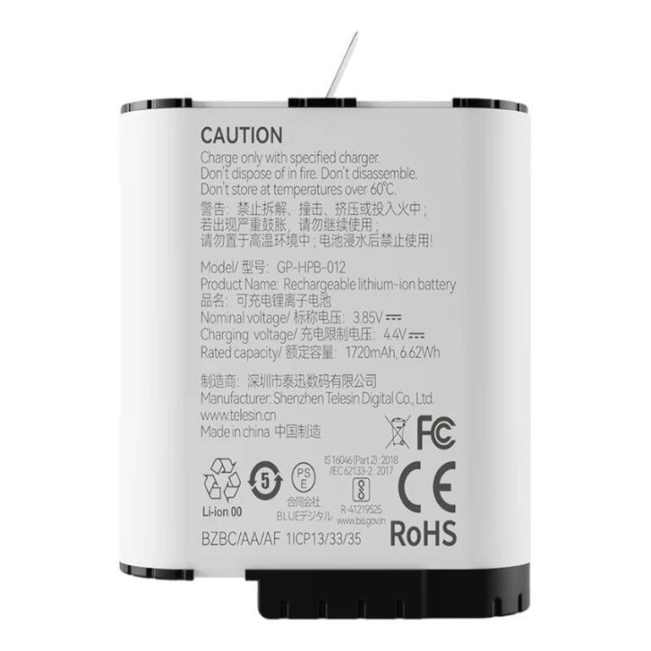 TELESIN Batteria Stamina GP-HPB-012 per GoPro Hero 12/11/10/9