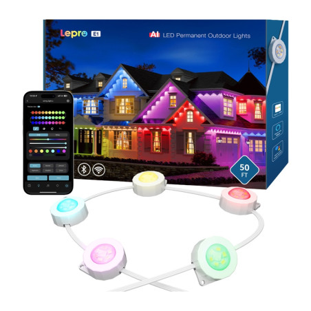 LEPRO E1-60 Luci da Soffitto LED RGB+IC 100ft