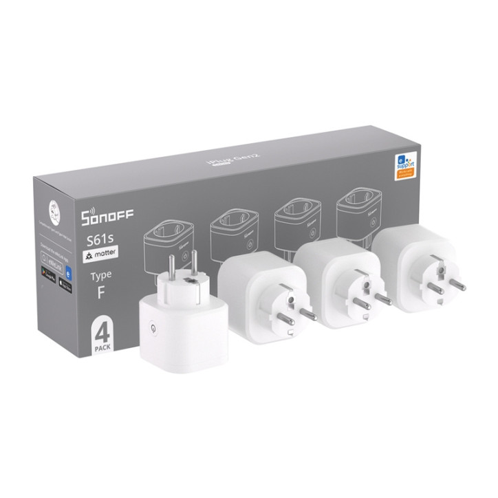 SONOFF S61s Matter Wi-Fi Smart Plug 4 Pezzi Bianco