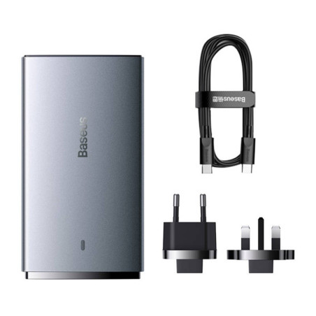 Baseus GaN5 Pro Caricatore da Muro 65W 1x USB-C 1x USB-A Grigio