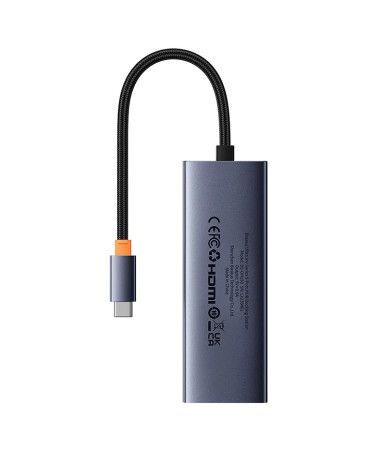 Baseus UltraJoy Series Hub USB-C 5-in-1 Grigio HDMI 4K 3xUSB 3.0 PD