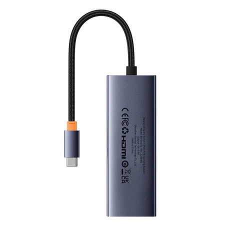 Baseus UltraJoy Series Hub USB-C 5-in-1 Grigio HDMI 4K 3xUSB 3.0 PD