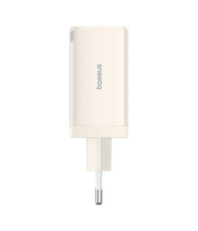 Caricatore Baseus GaN5 65W 2x USB-C + USB Bianco con cavo 1m