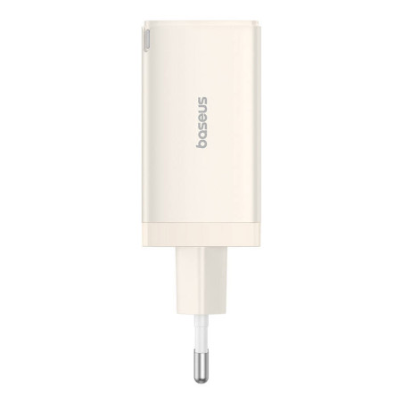 Caricatore Baseus GaN5 65W 2x USB-C + USB Bianco con cavo 1m