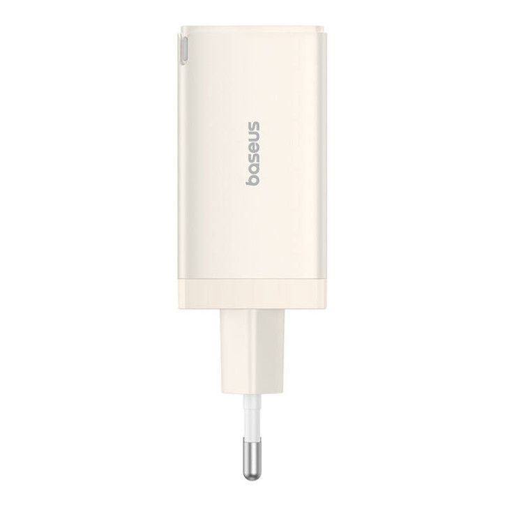 Caricatore Baseus GaN5 65W 2x USB-C + USB Bianco con cavo 1m Caricatore Baseus GaN5 65W 2x USB-C + USB Bianco con cavo 1m