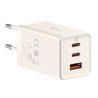 Caricatore Baseus GaN5 65W 2x USB-C + USB Bianco con cavo 1m