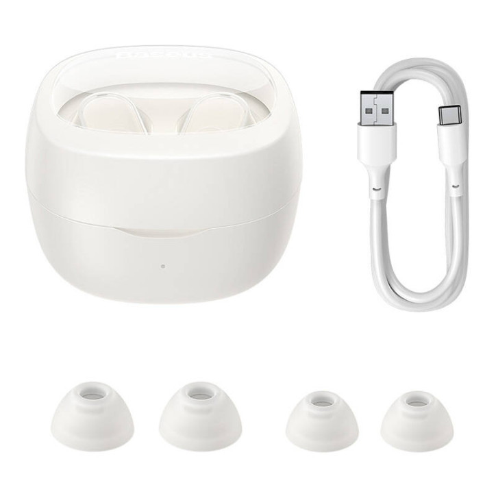 Baseus Bowie WM02 TWS Cuffie Wireless Bluetooth 5.3 Bianco Baseus Bowie WM02 TWS Cuffie Wireless Bluetooth 5.3 Bianco