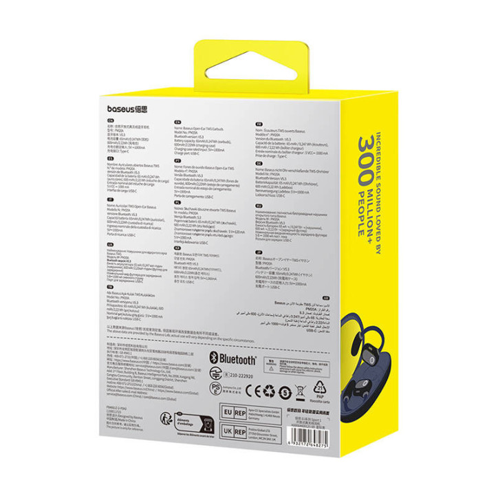 Baseus Eli Sport 1 Auricolari TWS Open-Ear Nero Baseus Eli Sport 1 Auricolari TWS Open-Ear Nero