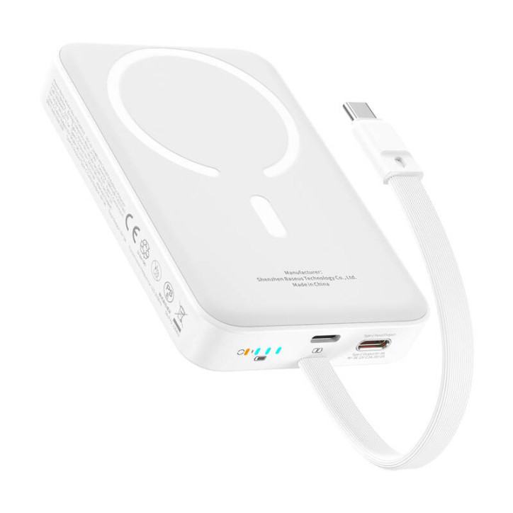 Baseus Mini 10000mAh 30W Magnetic Powerbank Bianco Edizione Bayern Baseus Mini 10000mAh 30W Magnetic Powerbank Bianco Edizione Bayern