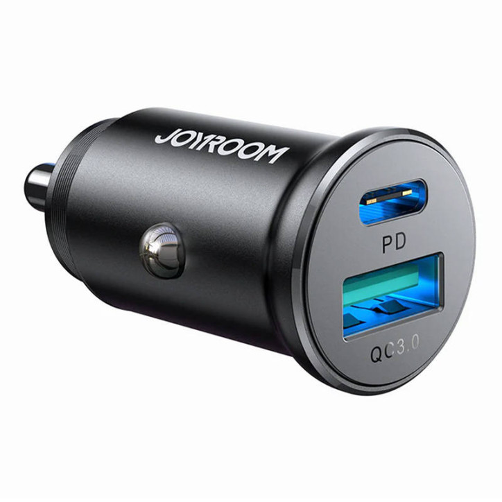 Joyroom JR-CCN05 Caricatore da auto 30W USB-A + USB-C Nero