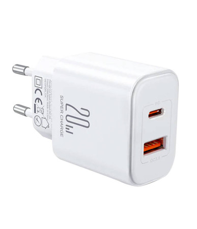Caricatore Joyroom JR-TCF05 Flash 20W con cavo USB-C a Lightning 1m Bianco