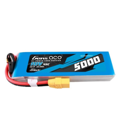 Batteria LiPo Gens ace G-Tech 5000mAh 11.1V 45C 3S con connettore XT90