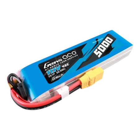 Batteria LiPo Gens ace G-Tech 5000mAh 11.1V 45C 3S con connettore XT90