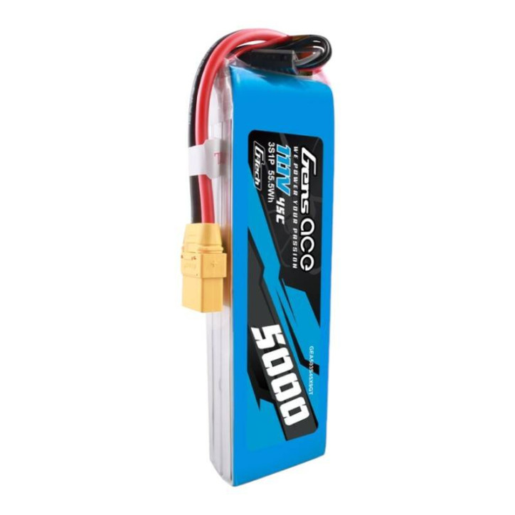 Batteria LiPo Gens ace G-Tech 5000mAh 11.1V 45C 3S con connettore XT90