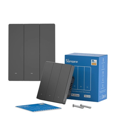 Interruttore Parete Smart WiFi SONOFF M5-3C-80 (3 canali, per cornice, grafite)