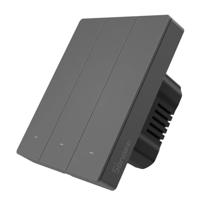 Interruttore Parete Smart WiFi SONOFF M5-3C-80 (3 canali, per cornice, grafite) Interruttore Parete Smart WiFi SONOFF M5-3C-80 (3 canali, per cornice, grafite)