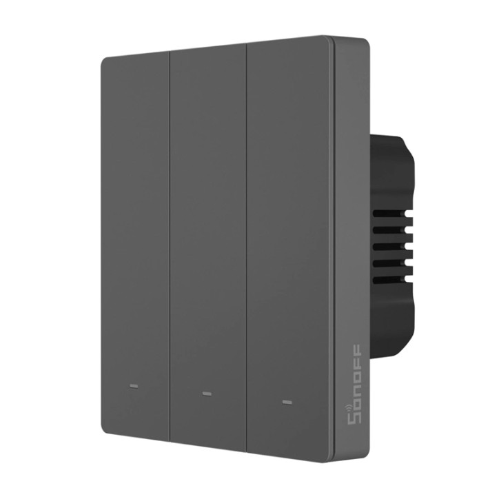 Interruttore Parete Smart WiFi SONOFF M5-3C-80 (3 canali, per cornice, grafite) Interruttore Parete Smart WiFi SONOFF M5-3C-80 (3 canali, per cornice, grafite)
