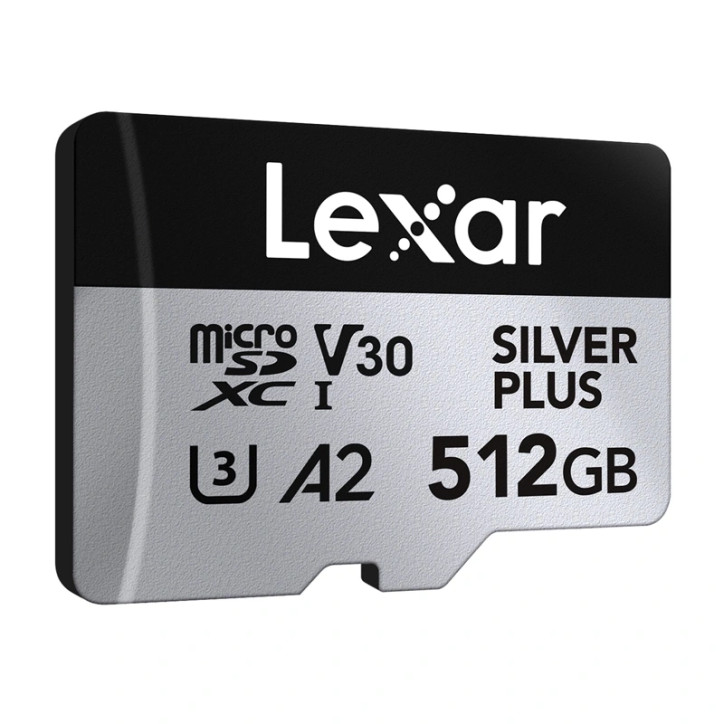 Lexar Scheda di memoria High-Performance Argento Plus microSDXC 512GB con Adattatore