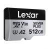 Lexar Scheda di memoria High-Performance Argento Plus microSDXC 512GB con Adattatore