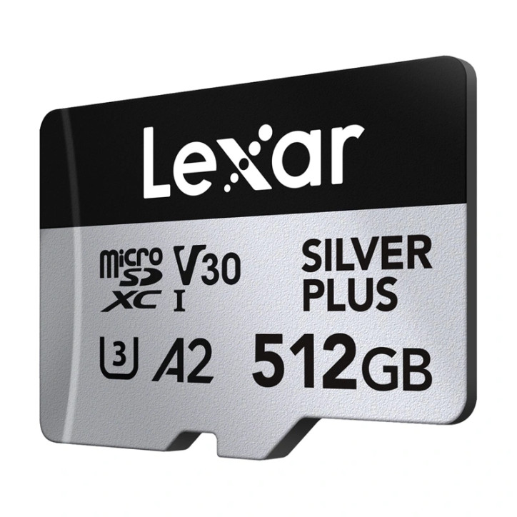 Lexar Scheda di memoria High-Performance Argento Plus microSDXC 512GB con Adattatore