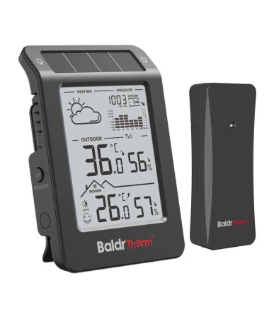BALDRTHERM B0596WT2H2H2P-V1 Stazione Meteo Solare (Nero)