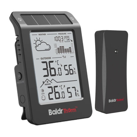 BALDRTHERM B0596WT2H2H2P-V1 Stazione Meteo Solare (Nero)
