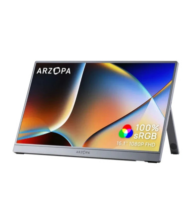 Monitor Portatile ARZOPA Z1C 16.1" Grigio FHD 1080P 100% sRGB