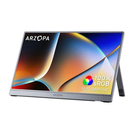 Monitor Portatile ARZOPA Z1C 16.1" Grigio FHD 1080P 100% sRGB