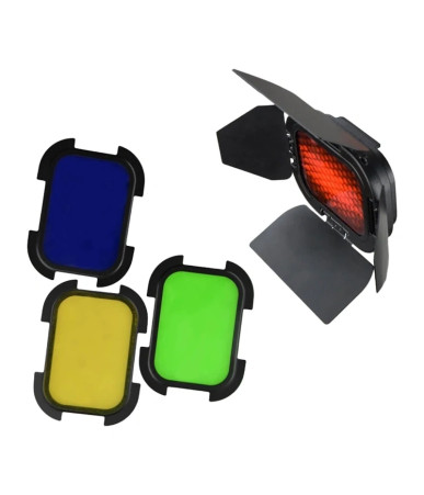 Godox BD-07 Kit Porta a Battente con Griglia a Nido d'Ape e Filtri Colore