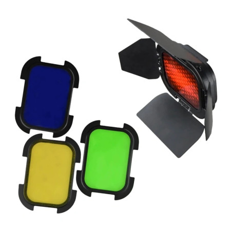 Godox BD-07 Kit Porta a Battente con Griglia a Nido d'Ape e Filtri Colore