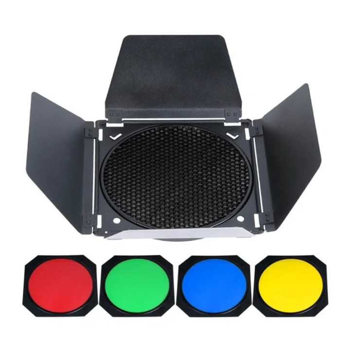 Godox BD-04 Kit Porta a Nido d'Ape e Filtri Colore Godox BD-04 Kit Porta a Nido d'Ape e Filtri Colore
