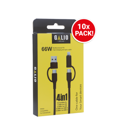 REZ Galio 4 in 1 Cavo 60W 1M Nero