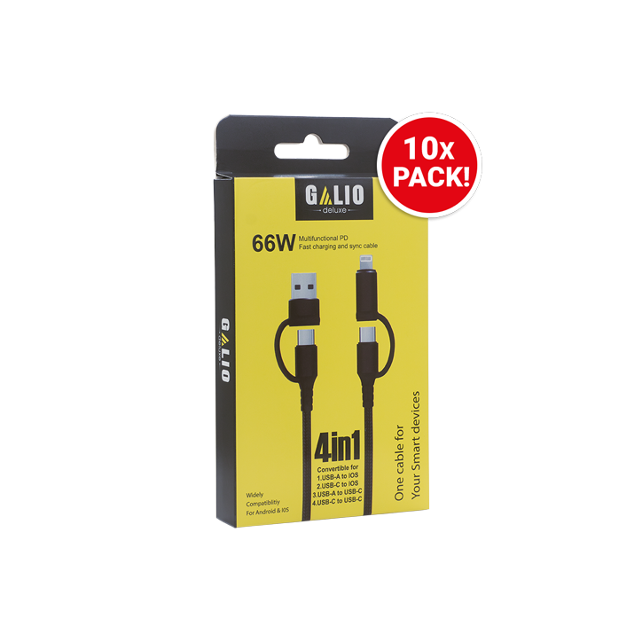 REZ Galio 4 in 1 Cavo 60W 1M Nero