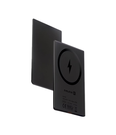 Evelatus 3000mAh Powerbank Super Slim Ricarica Wireless - Nero