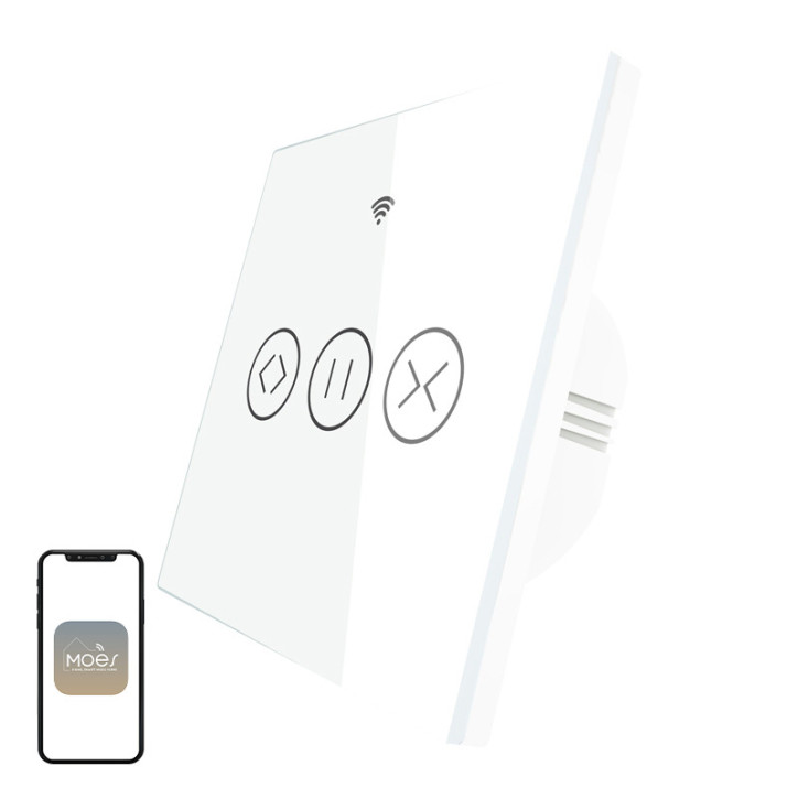 Moes Interruttore Smart Wi-Fi RF433 per Tapparelle Bianco Moes Interruttore Smart Wi-Fi RF433 per Tapparelle Bianco