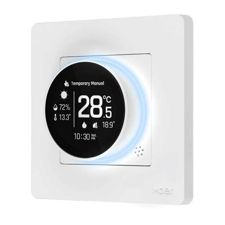 Termostato Smart Moes ZHT-SR-GA ZigBee per Riscaldamento Idronico Bianco