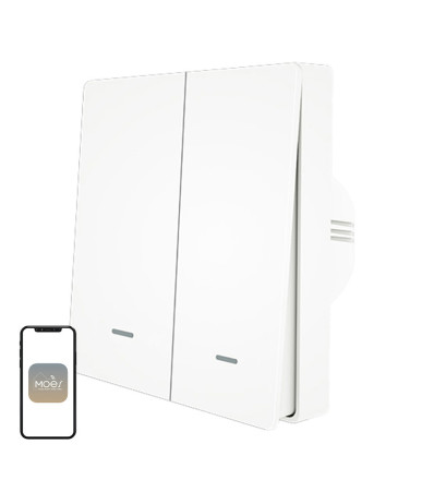 Moes Interruttore Smart ZigBee a 2 Canali ZS-B-EU2-WH-MS