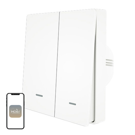 Moes Interruttore Smart ZigBee a 2 Canali ZS-B-EU2-WH-MS