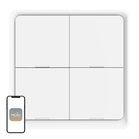 Moes Interruttore Scena ZigBee 4 Tasti Bianco
