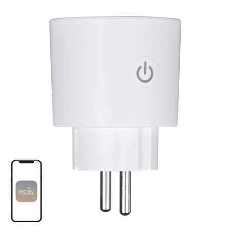 Moes Presa Smart WiFi Matter 16A Monitoraggio Consumi Bianco